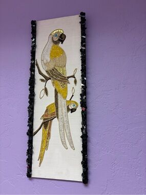 Beaded Vintage Wall Art 24” x 9”, You Get 2 Pictures